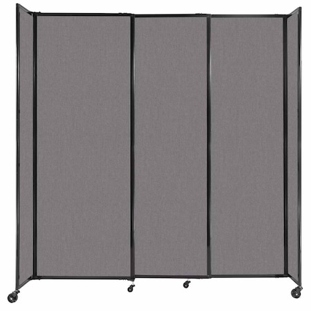 Versare StraightWall Sliding Portable Partition 7'2" x 7'6" Slate Fabric 1490319